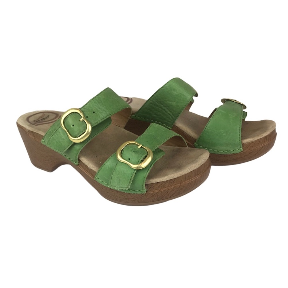 Dansko Lime Green Leather Sandals 37 / 6.5 - 7